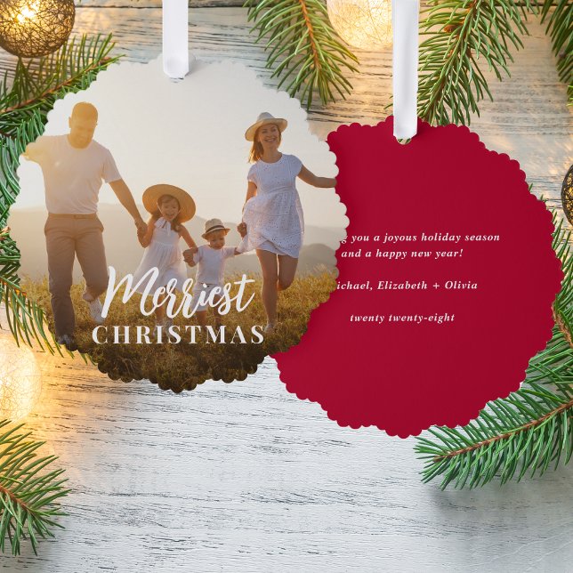 Adorno De Papel Festividad de la foto de los Navidades más ricos (Share the love and warmth of the holiday season with a photo paper ornament card)