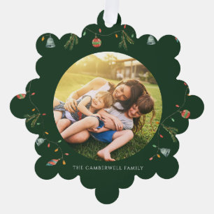 Adorno De Papel Festividad de Navidades fotográficos familiares