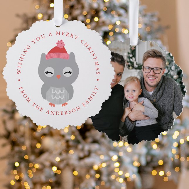 Adorno De Papel Festividad fotográfica de búho de invierno (Subido por el creador)