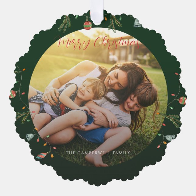 Adorno De Papel Festividades de Navidades Rustic Boho Fotografía F (Anverso)