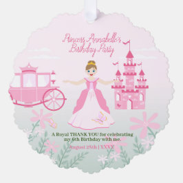 Adorno De Papel Fiesta de cumpleaños de la princesa rosa Fantasy