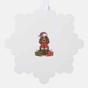Adorno De Papel Fiestas irlandeses de Navidades de perro de caza f
