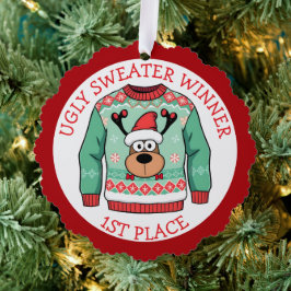 Adorno De Papel First Place Ugly Sweater Winner Christmas