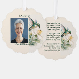 Adorno De Papel Flores blancas de colibrí del memorial cristiano