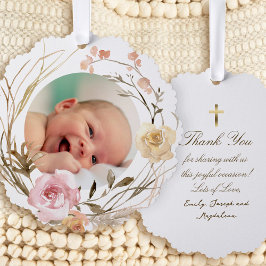 Adorno De Papel flores boho Baptism gracias