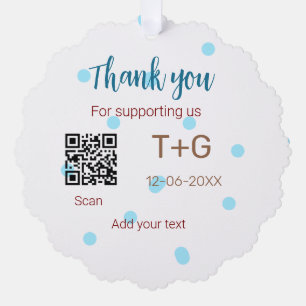 Adorno De Papel Fondo de luna de miel Añadir Q R código de pareja 