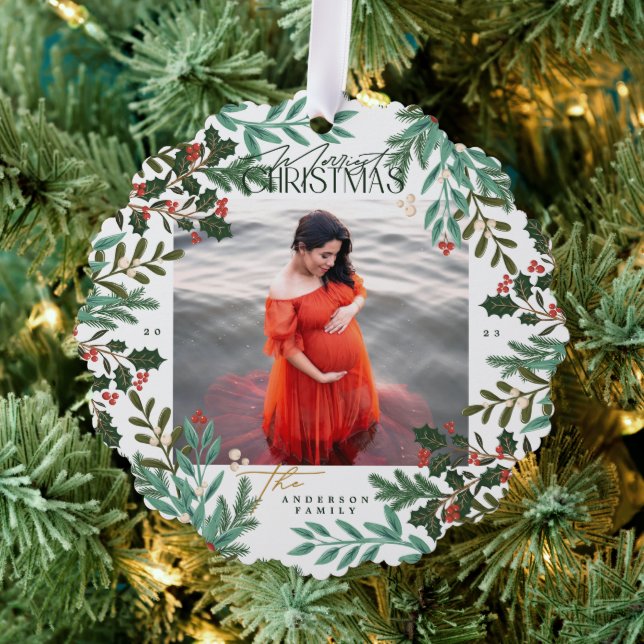 Adorno De Papel Foto clásica de Navidades botánicos con encanto ve (Insitu (árbol))