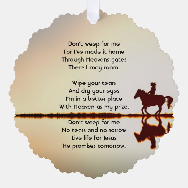 Adorno De Papel Foto conmemorativa cristiana Oración Oración Cabal (Anverso)