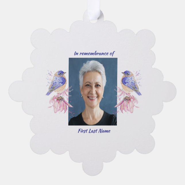 Adorno De Papel Foto conmemorativa Poema Bluebird Garden Bird (Reverso)