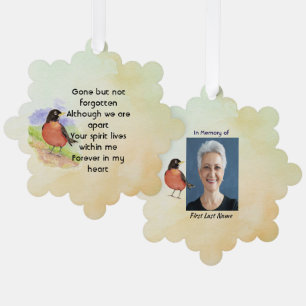 Adorno De Papel Foto conmemorativa Watercolor Robin Garden Bird