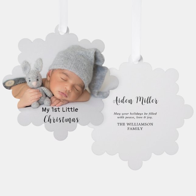 Adorno De Papel Foto de Baby First Little Navidades (Anverso/Reverso)