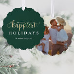 Adorno De Papel Foto de Boho Modern Family<br><div class="desc">¡NUEVO! La tarjeta de ornamento de fotos para familias es una forma moderna de regalar una tarjeta de vacaciones que se puede colgar en el árbol. Personaliza con tu texto y foto personalizado.</div>