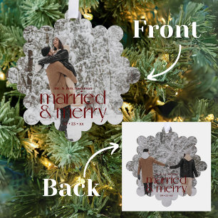 Adorno De Papel Foto de casados y recién casados