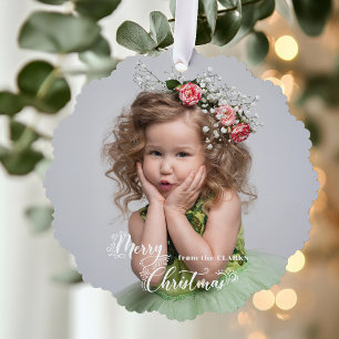 Adorno De Papel Foto de guión de Navidad personalizada festiva