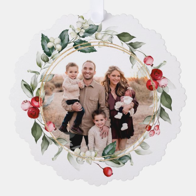 Adorno De Papel Foto de la familia Winter Berry (Anverso)