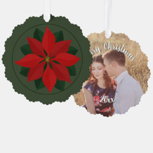 Adorno De Papel Foto de navidades y Poinsettia