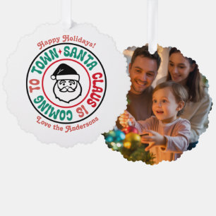 Adorno De Papel Foto de recuerdo de Navidad personalizada retro