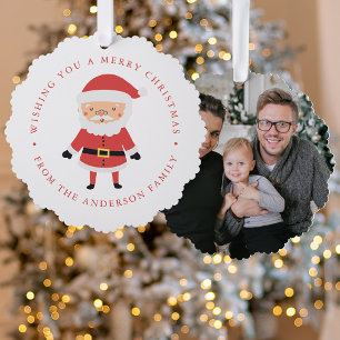 Adorno De Papel Foto de Santa Claus adorable para las fiestas