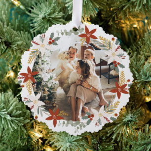 Adorno De Papel Foto De Wreath Enmarcada Navidades Personalizados
