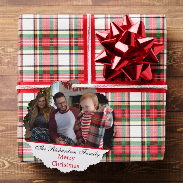 Adorno De Papel Foto familiar Navidades de nombres personalizados  (Insitu (Regalo))