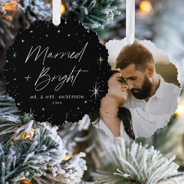 Adorno De Papel Foto moderna de festividad negra casada y brillant