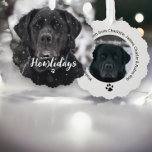 Adorno De Papel Foto personalizada de navidades Perro Felices Howl<br><div class="desc">Navidades Foto personalizada Feliz Día de los Alumnos tarjeta de ornamento de vacaciones de perro - fácil de personalizar este personalizado crearla tú mismo tarjeta de vacaciones de Ricaso - tarjetas de ornamento de personalizable para Navidades - personalizar y hacer el tuyo con tu propia foto y texto Muchos más...</div>