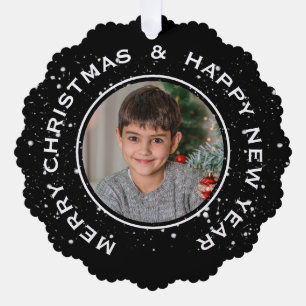 ADORNO DE PAPEL FOTO PERSONALIZADA FELIZ FELIZ NAVIDAD AÑO NUEVO