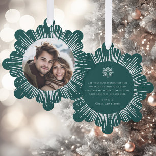 Adorno De Papel Foto retro Navidades verdes de pinos quemados por