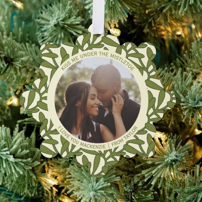 Adorno De Papel Foto y texto personalizados de las parejas de Mist (Insitu (árbol))