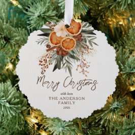 Adorno De Papel Fotos botánicas de invierno rústico navideño