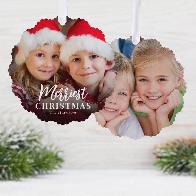 Adorno De Papel Fotos navideñas de los mejores Navidades (Share the love and warmth of the holiday season with a photo paper ornament card)