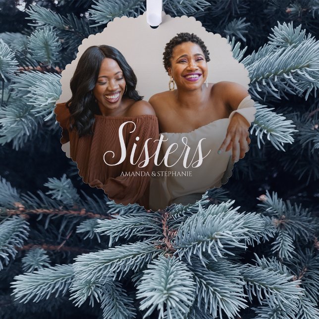 Adorno De Papel Fotos personalizados Hermanas árbol de Navidad (Subido por el creador)