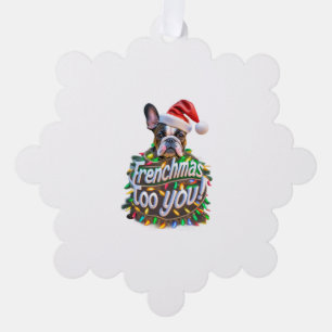 Adorno De Papel Frenchmas también Bulldoges Navidades de árboles d