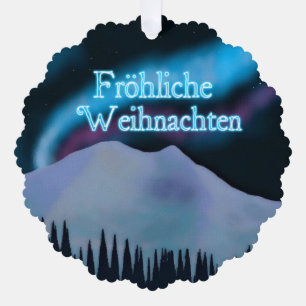 Adorno De Papel Fröhliche Weihnachten - Aurora Azul