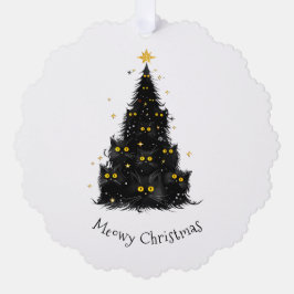 Adorno De Papel Fun Black Cat Meowy Christmas Tree