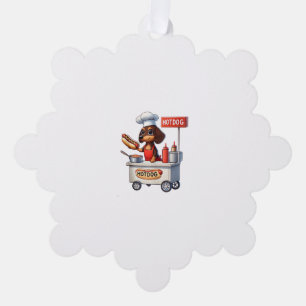 Adorno De Papel Funny Dachshund Sausage Dog Weenie Hotdog Sandwich