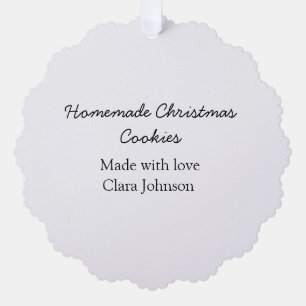 Adorno De Papel Galletas de Navidad caseras hechas con amor añaden