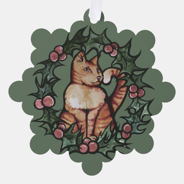 Adorno De Papel Gato gatito Navidad Xmas Fiestas Gatos (Anverso)