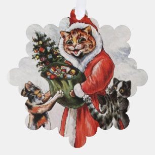 Adorno De Papel Gatos de Louis Wain en Navidad