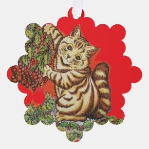 Adorno De Papel Gatos de Navidad de Louis Wain
