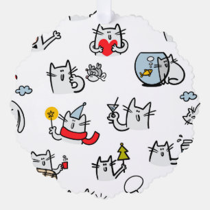 Adorno De Papel Gatos divertidos, leche y magia.
