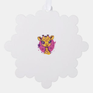 Adorno De Papel Girafa Adorable Con Amor Personalizado Del Corazón