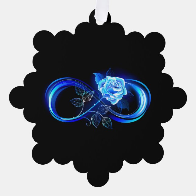 Adorno De Papel Glowing infinity with blue rose (Anverso)