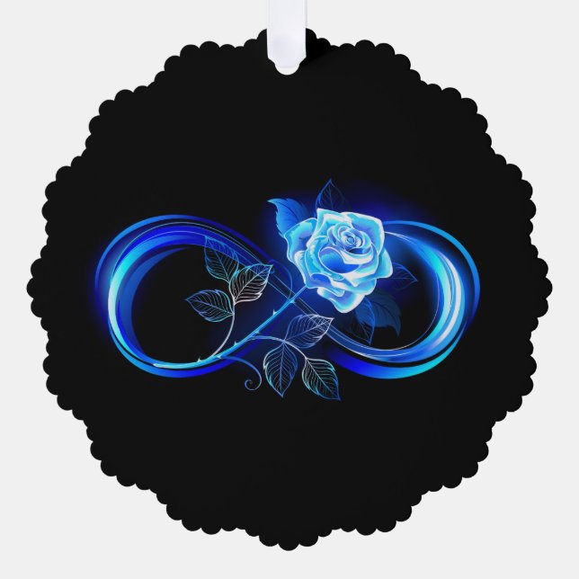 Adorno De Papel Glowing infinity with blue rose (Anverso)