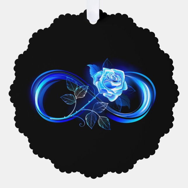 Adorno De Papel Glowing infinity with blue rose (Anverso)