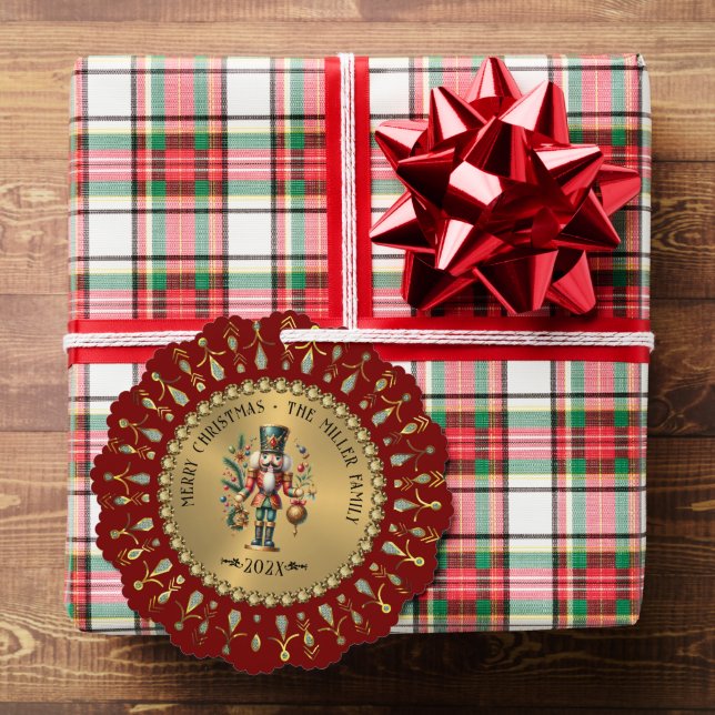 Adorno De Papel Gold Red White Diamonds Christmas Nutcracker (Insitu (Regalo))
