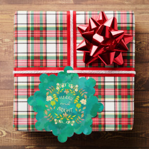 Adorno De Papel GOLDEN MERRY Y BRIGHT personalizado