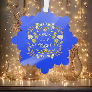 Adorno De Papel GOLDEN MERRY Y BRIGHT personalizado