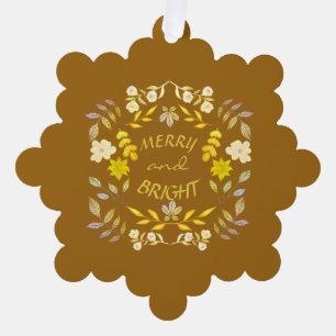 Adorno De Papel GOLDEN MERRY Y BRIGHT personalizado