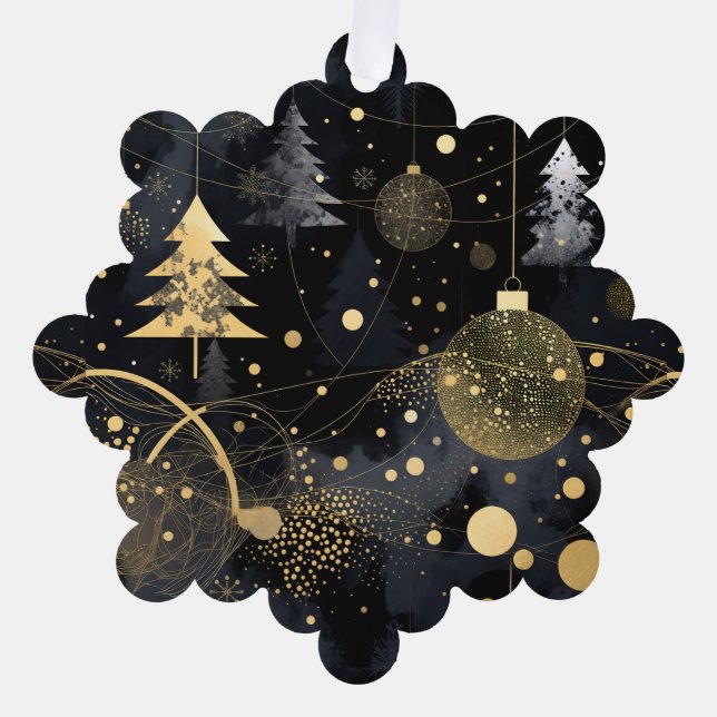 Adorno De Papel Golden Noir Christmas (Anverso)
